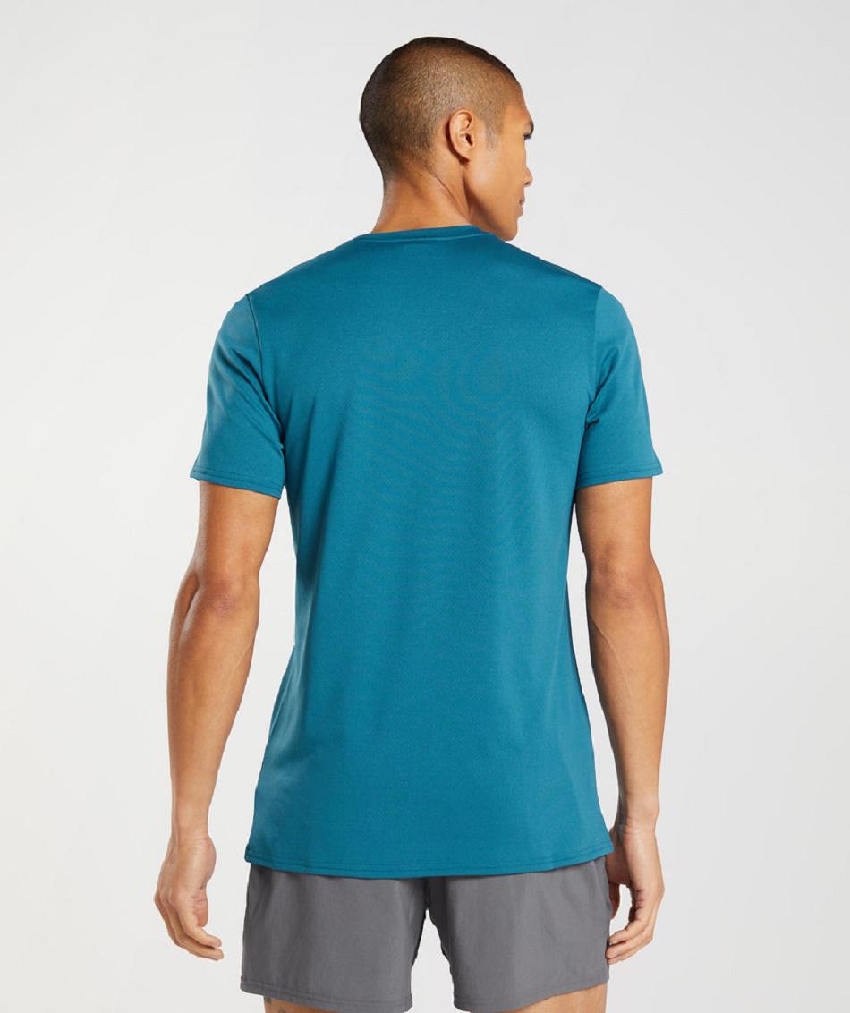 T Shirts Gymshark Arrival Hombre Azules | CO 3301YXF